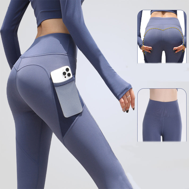 Seamless High-Waist Leggings with Pocket Gym