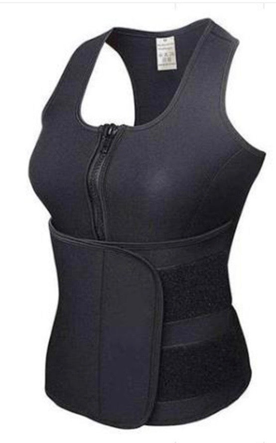 Snatched Sweat Trainer Top – Waist Slimming Zip Vest