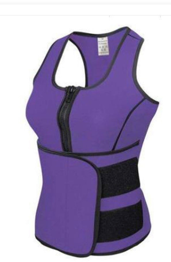 Snatched Sweat Trainer Top – Waist Slimming Zip Vest