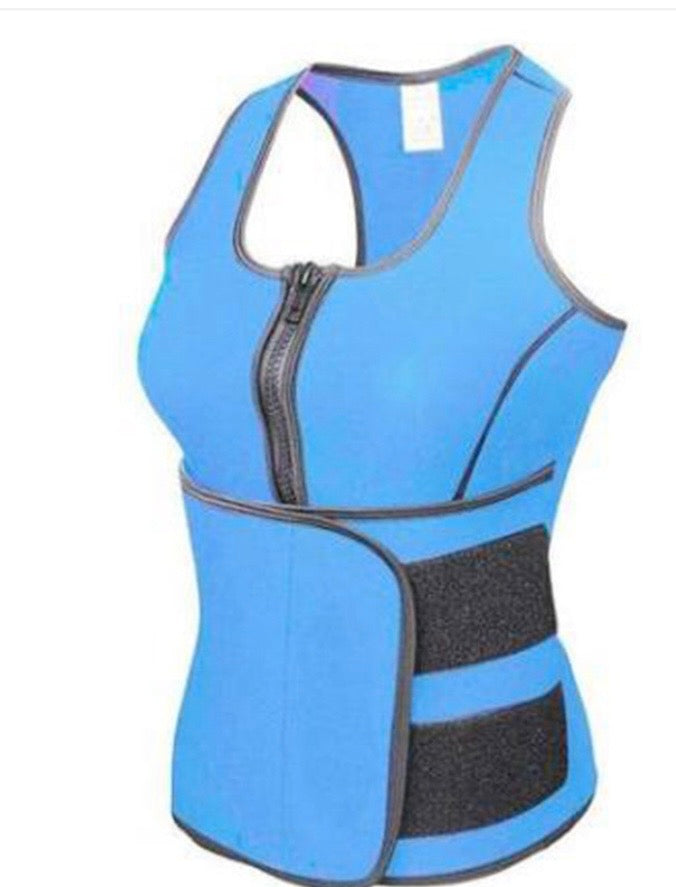 Snatched Sweat Trainer Top – Waist Slimming Zip Vest