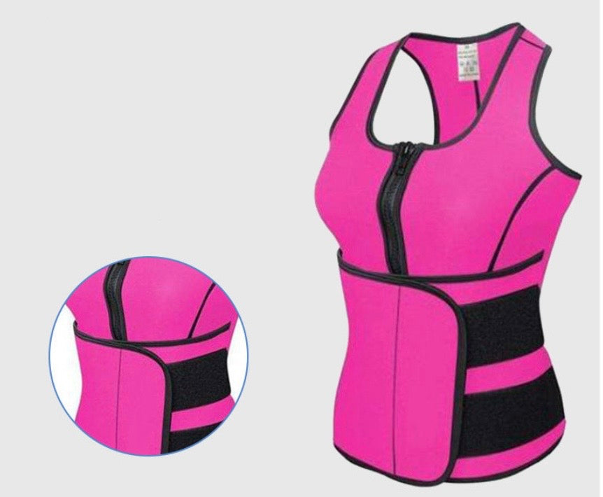 Snatched Sweat Trainer Top – Waist Slimming Zip Vest