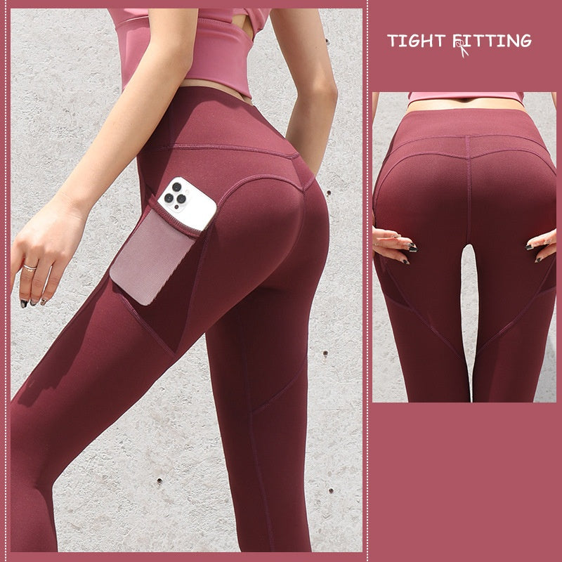 Seamless High-Waist Leggings with Pocket Gym