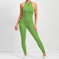 Zippered Yoga Sleeveless Tummy Control Jumpsuit